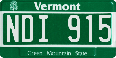 VT license plate NDI915