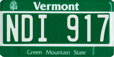 VT license plate NDI917