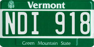 VT license plate NDI918