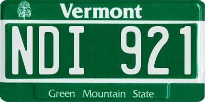 VT license plate NDI921