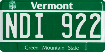 VT license plate NDI922