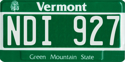 VT license plate NDI927