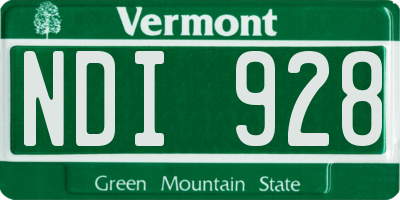 VT license plate NDI928