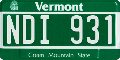 VT license plate NDI931