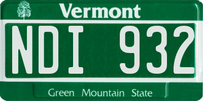 VT license plate NDI932