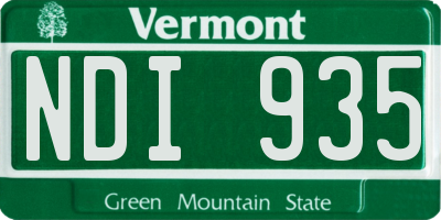 VT license plate NDI935