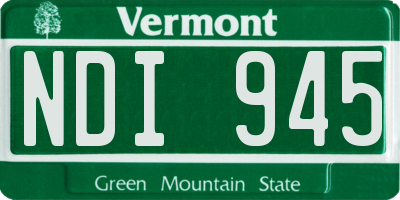 VT license plate NDI945