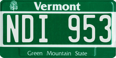 VT license plate NDI953