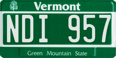 VT license plate NDI957