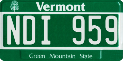 VT license plate NDI959