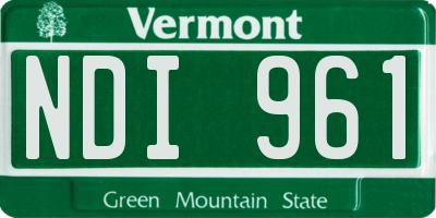 VT license plate NDI961