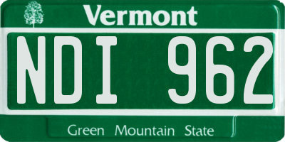 VT license plate NDI962
