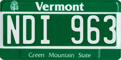 VT license plate NDI963