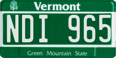 VT license plate NDI965