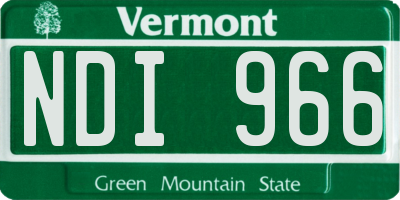VT license plate NDI966