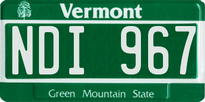 VT license plate NDI967