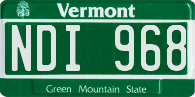 VT license plate NDI968