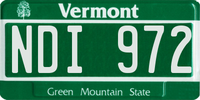 VT license plate NDI972