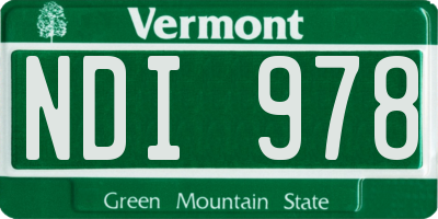 VT license plate NDI978