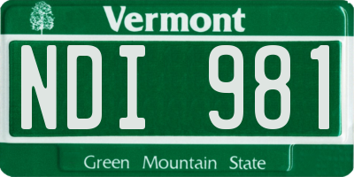 VT license plate NDI981