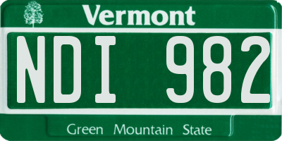 VT license plate NDI982