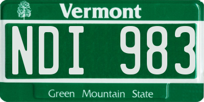 VT license plate NDI983
