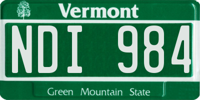 VT license plate NDI984