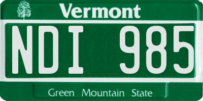 VT license plate NDI985