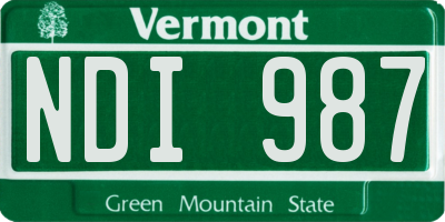 VT license plate NDI987