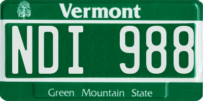 VT license plate NDI988