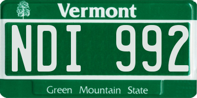 VT license plate NDI992