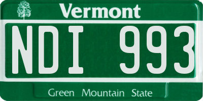 VT license plate NDI993