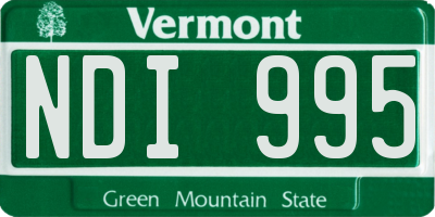 VT license plate NDI995