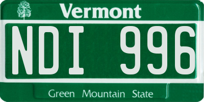VT license plate NDI996
