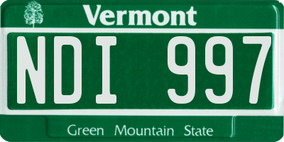 VT license plate NDI997