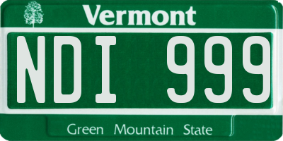 VT license plate NDI999