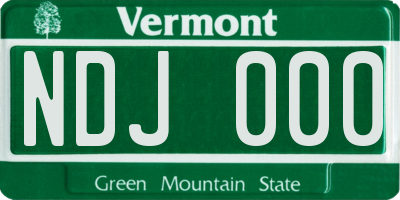 VT license plate NDJ000