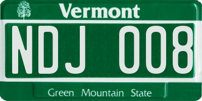 VT license plate NDJ008
