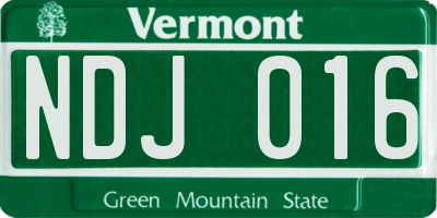VT license plate NDJ016