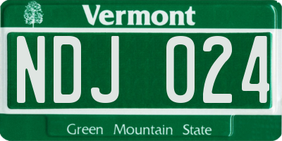 VT license plate NDJ024