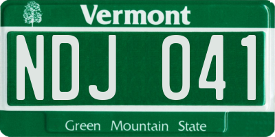 VT license plate NDJ041