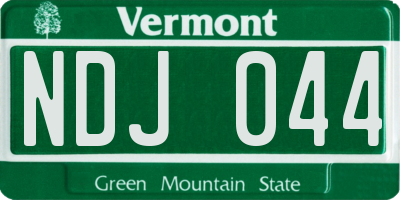 VT license plate NDJ044