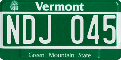 VT license plate NDJ045