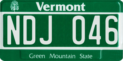 VT license plate NDJ046