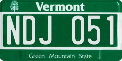 VT license plate NDJ051