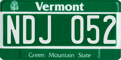 VT license plate NDJ052