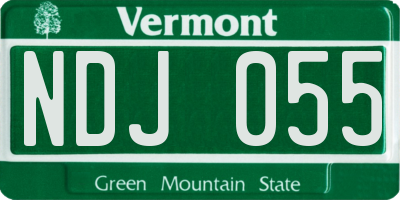 VT license plate NDJ055