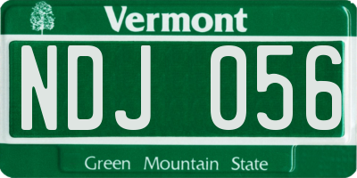 VT license plate NDJ056