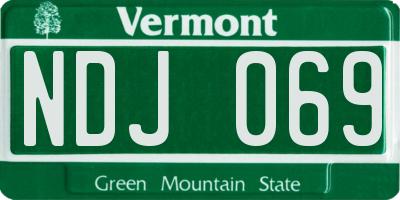VT license plate NDJ069