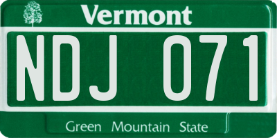 VT license plate NDJ071